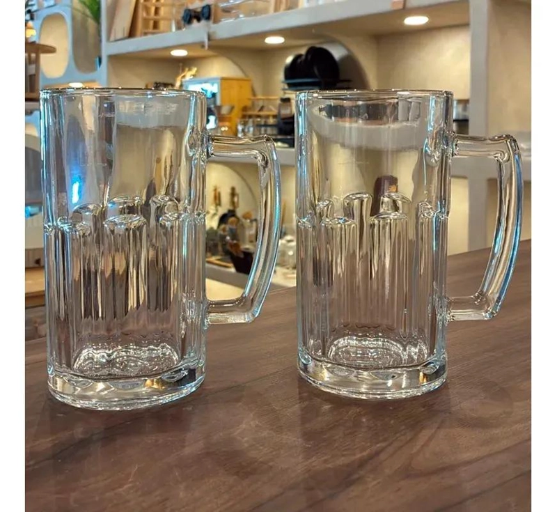 PACK DE 2 VASOS CERVECEROS GRANDES CON ASA DE 600ML - 6