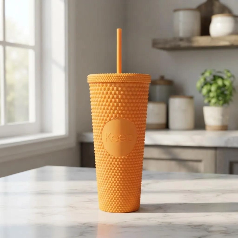 VASO TUMBLER DE 710ML CON TAPA Y BOMBILLA PARA BEBIDAS - 1