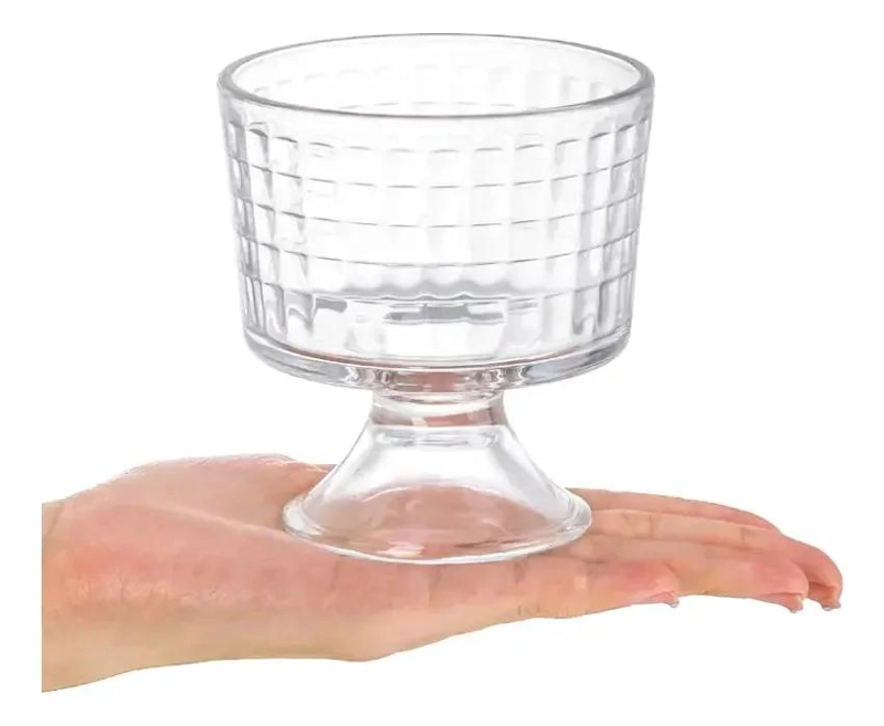 SET DE 6 VASOS DE POSTRE PARA HELADO DE VIDRIO TRANSPARENTE - 7