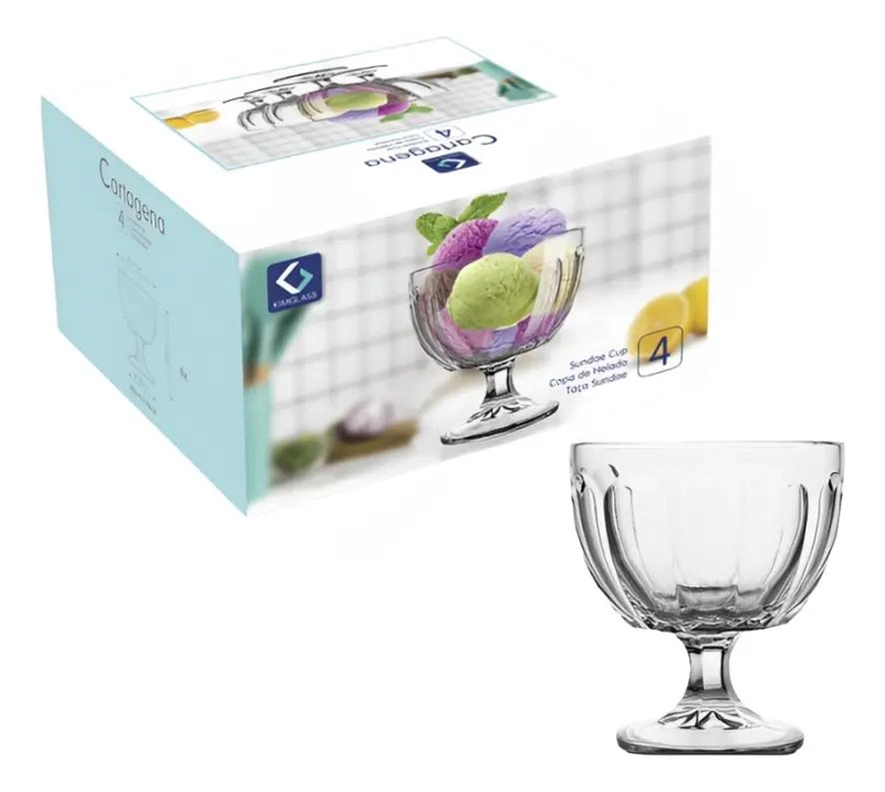 SET DE 4 COPAS DE VIDRIO PARA BEBIDAS 420ML - 4
