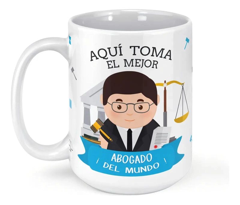 TAZA GRANDE CERAMICA BLANCA IDEAL PARA ABOGADOS 15 OZ - 1