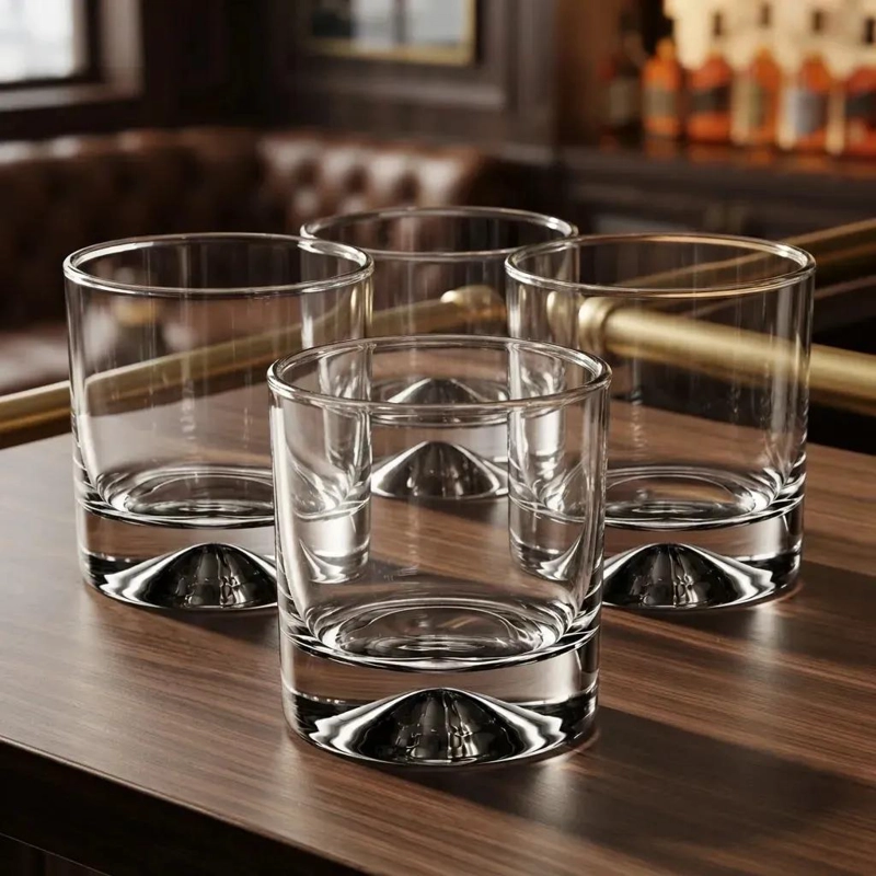SET DE 6 VASOS DE WHISKY DE VIDRIO TRANSPARENTE 340 CC - 5