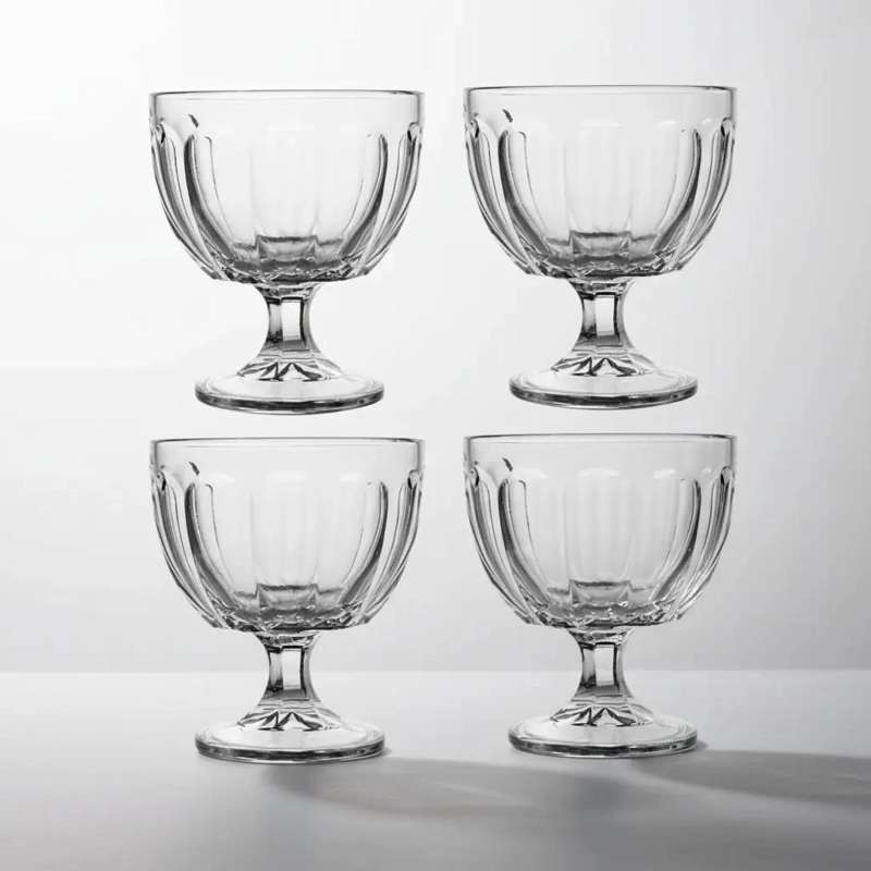 SET DE 4 COPAS DE VIDRIO PARA BEBIDAS Y POSTRES 420ML - 10