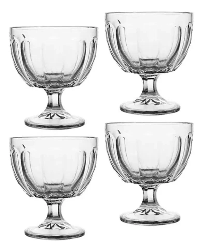 SET DE 4 COPAS DE VIDRIO PARA BEBIDAS Y POSTRES 420ML - 3