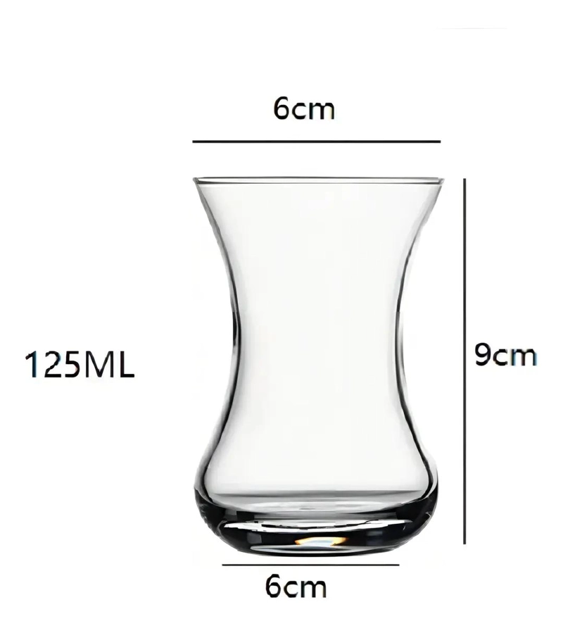 SET DE 6 TAZAS TURCAS DE VIDRIO PARA TE  O CAFE  125ML - 2