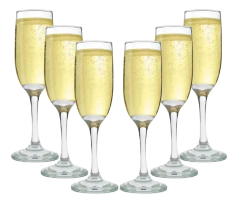SET DE 6 COPAS DE CHAMPAGNE VERSALLES DE VIDRIO 176CC - 1