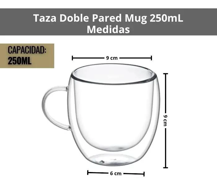 TAZA DOBLE PARED 250ML PARA CAFE  Y TE  ELEGANTE - 2