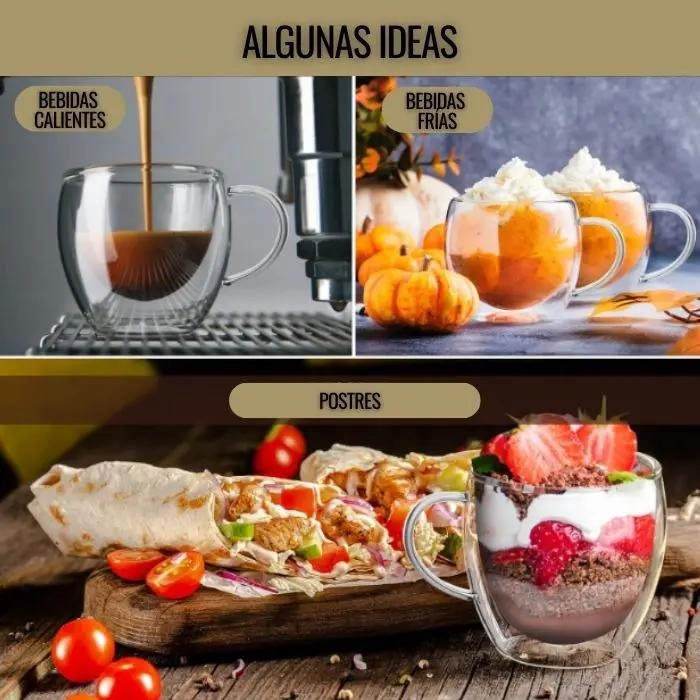TAZA DOBLE PARED 250ML PARA CAFE  Y TE  ELEGANTE - 7