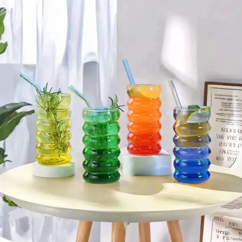 SET DE 2 VASOS DE VIDRIO CON TAPA DE BAMBU Y BOMBILLA 350ML - 5