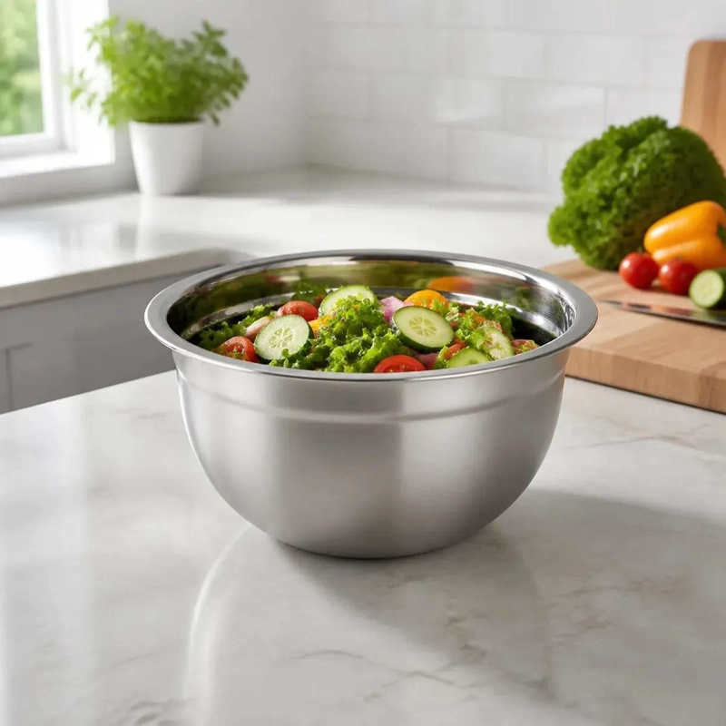 BOWL PROFUNDO DE ACERO INOXIDABLE PARA COCINA 26 CM - 9