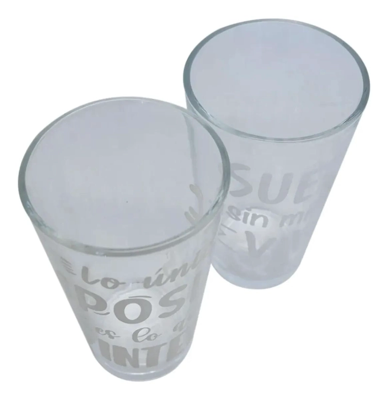 SET DE 2 VASOS DE VIDRIO CON FRASES MOTIVADORAS - 5