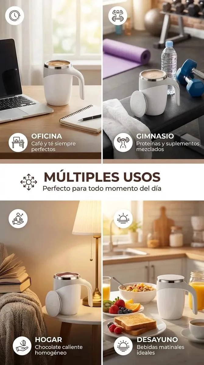TAZA BATIDORA AUTOMATICA USB DE 380 ML PARA MEZCLA RAPIDA - 4