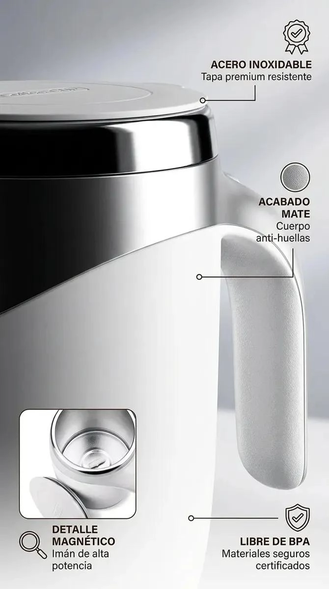 TAZA BATIDORA AUTOMATICA USB DE 380 ML PARA MEZCLA RAPIDA - 9