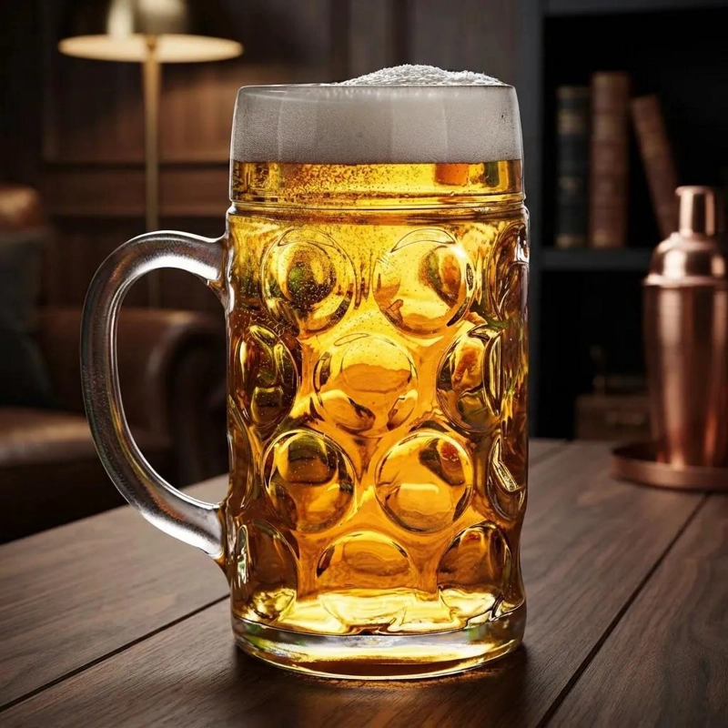 VASO CERVECERO GRANDE DE VIDRIO 1.3 LITROS PARA BEBIDAS - 1
