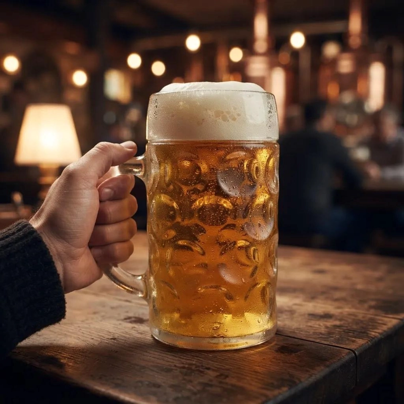 VASO CERVECERO GRANDE DE VIDRIO 1.3 LITROS PARA BEBIDAS - 10
