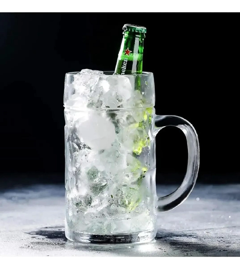 VASO CERVECERO GRANDE DE VIDRIO 1.3 LITROS PARA BEBIDAS - 7