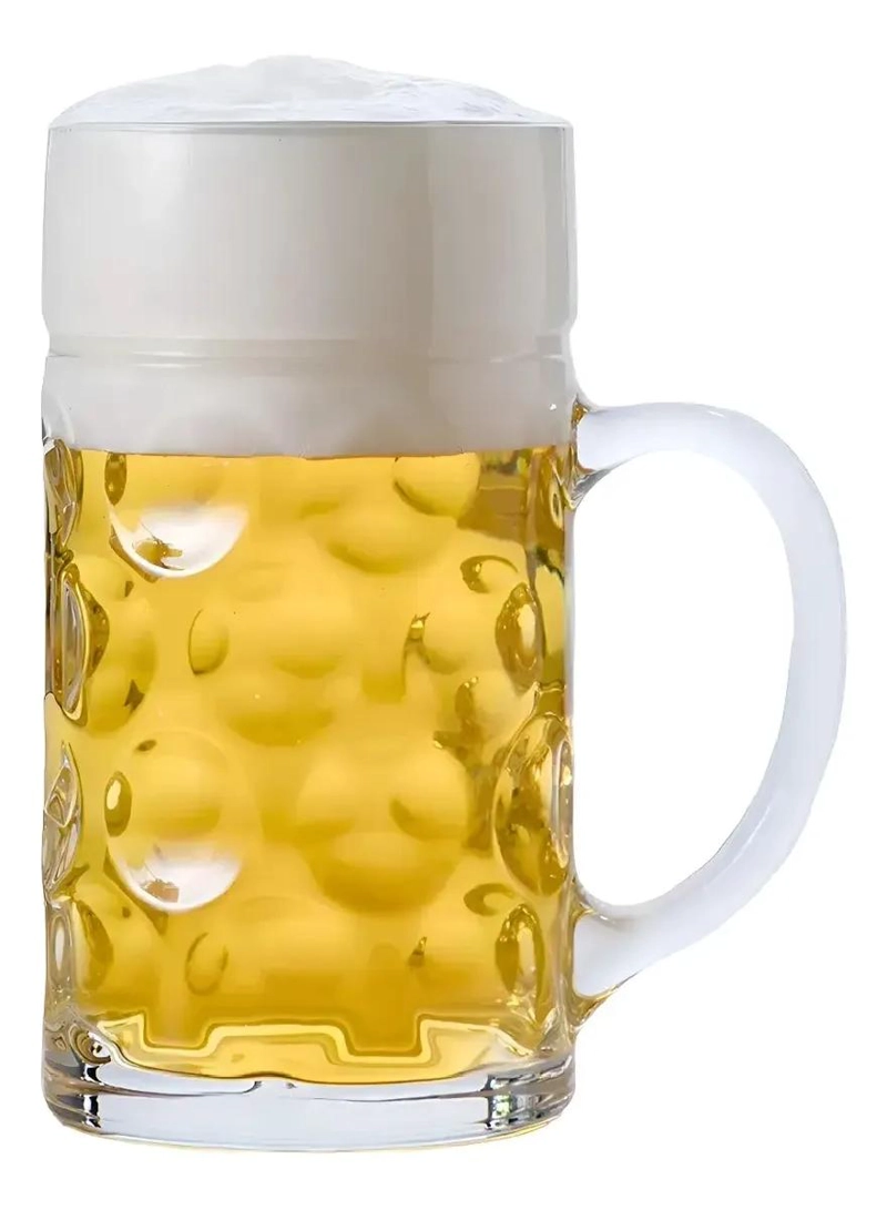 VASO CERVECERO GRANDE DE VIDRIO 1.3 LITROS PARA BEBIDAS - 9