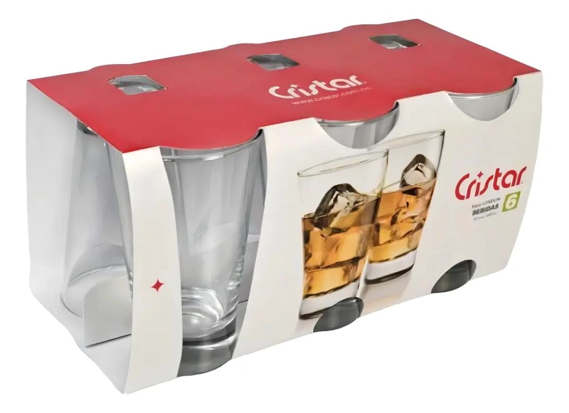 SET DE 6 VASOS DE VIDRIO DISEÑO LONDRES 394ML - 3