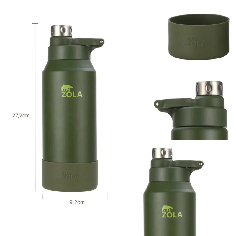 BOTELLA TE RMICA DE ACERO INOXIDABLE 1 LITRO VERDE OSCURO - 5