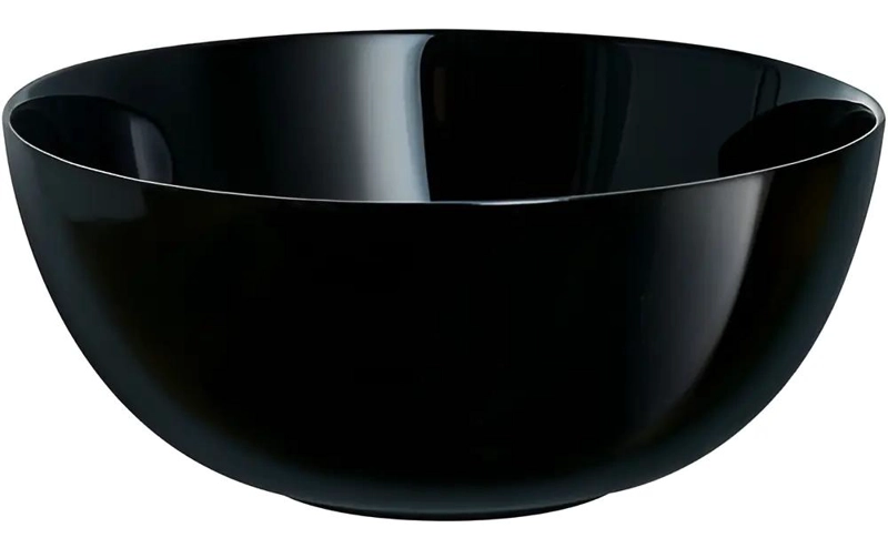 ENSALADERA DE VIDRIO NEGRO DE 2 LITROS PARA ENSALADAS - 1