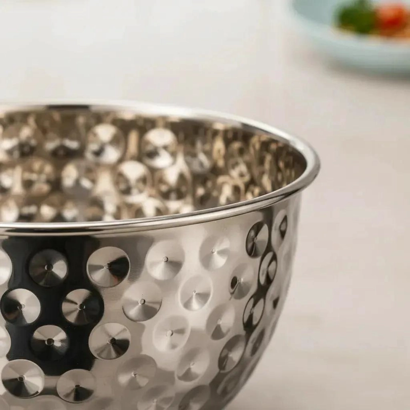 BOWL DE ACERO INOXIDABLE MARTILLADO 26X15 CM PARA COCINA - 3