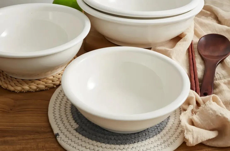 BOWL HONDO DE LOZA BLANCA PARA ENSALADAS Y SOPAS 25 CM - 3