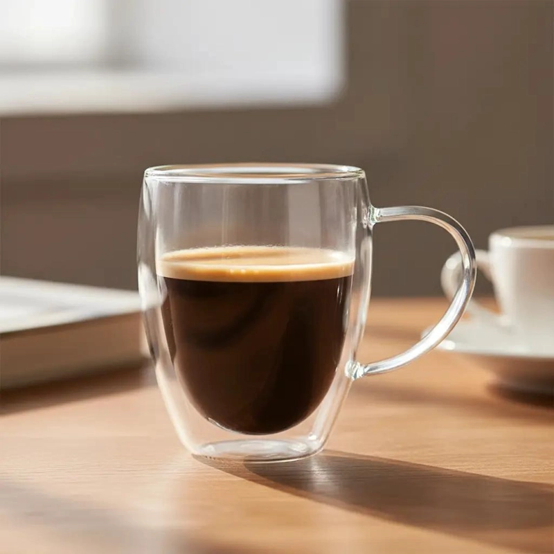 SET DE TAZAS DOBLE PARED DE VIDRIO 350 ML PARA BEBIDAS - 8