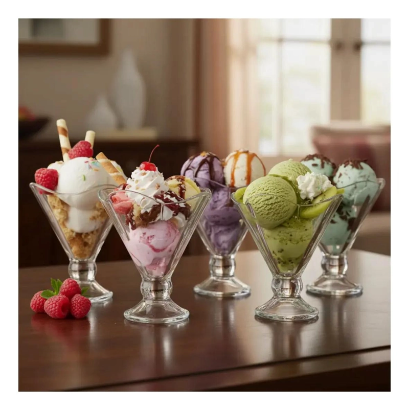 COPA DE VIDRIO TULIPAN PARA HELADOS Y POSTRES 200 ML - 1