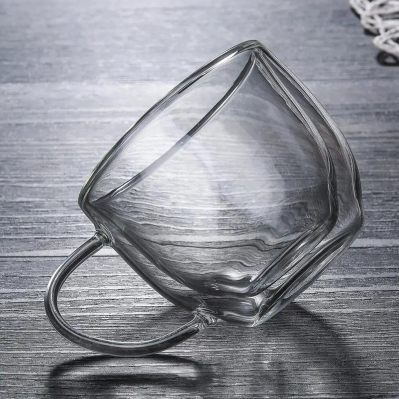 SET DE 2 TAZAS DE VIDRIO DOBLE PARED PARA CAFE  Y TE - 4