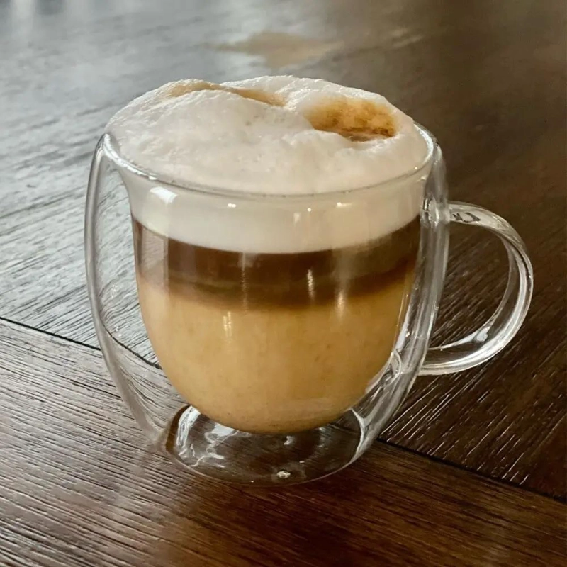 SET DE 2 TAZAS DE VIDRIO DOBLE PARED PARA CAFE  Y TE - 5