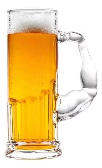 SET DE 2 VASOS DE VIDRIO MUSCULOSO PARA CERVEZAS 550CC - 2