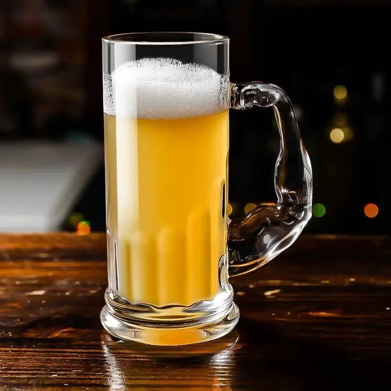 SET DE 2 VASOS DE VIDRIO MUSCULOSO PARA CERVEZAS 550CC - 3