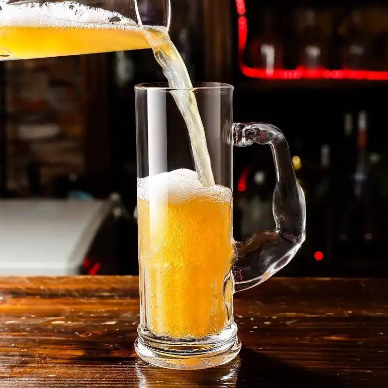 SET DE 2 VASOS DE VIDRIO MUSCULOSO PARA CERVEZAS 550CC - 4