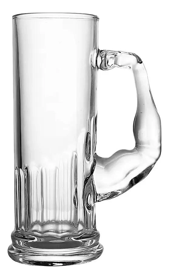 SET DE 2 VASOS DE VIDRIO MUSCULOSO PARA CERVEZAS 550CC - 5