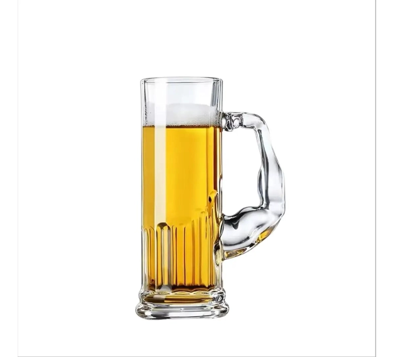 SET DE 2 VASOS DE VIDRIO MUSCULOSO PARA CERVEZAS 550CC - 6