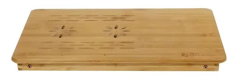 MESA PLEGABLE MULTIFUNCIONAL DE BAMBU CON CAJON LATERAL - 5