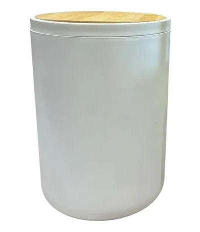 BASURERO ELEGANTE CON TAPA DE BAMBU PARA BAÑOS Y OFICINAS - 2