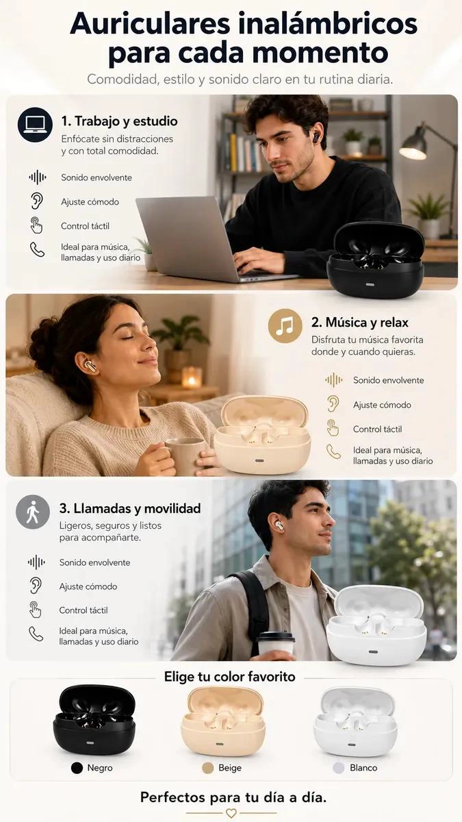 AUDIFONOS INALAMBRICOS BLUETOOTH TWS CON ESTUCHE DE CARGA - 4