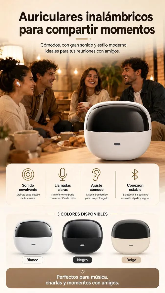 AUDIFONOS INALAMBRICOS BLUETOOTH TWS CON ESTUCHE DE CARGA - 5