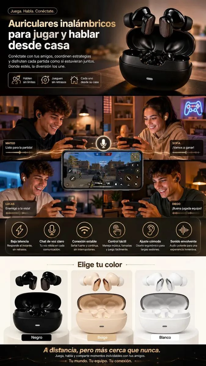 AUDIFONOS INALAMBRICOS BLUETOOTH TWS CON ESTUCHE DE CARGA - 6