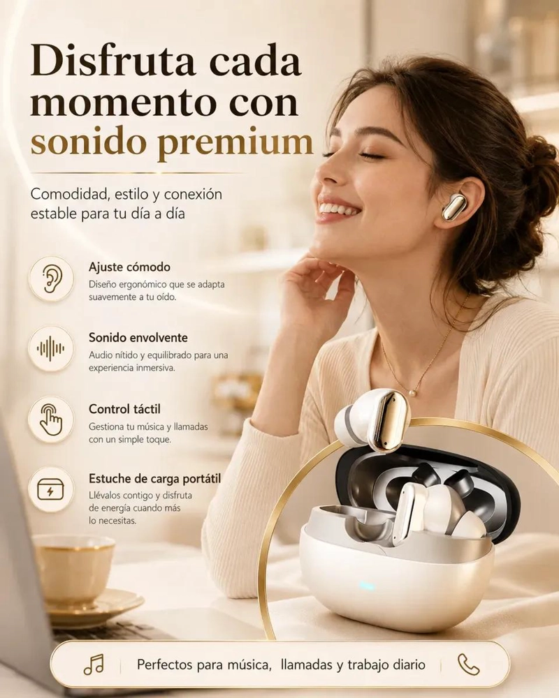 AUDIFONOS INALAMBRICOS BLUETOOTH TWS CON ESTUCHE DE CARGA - 8