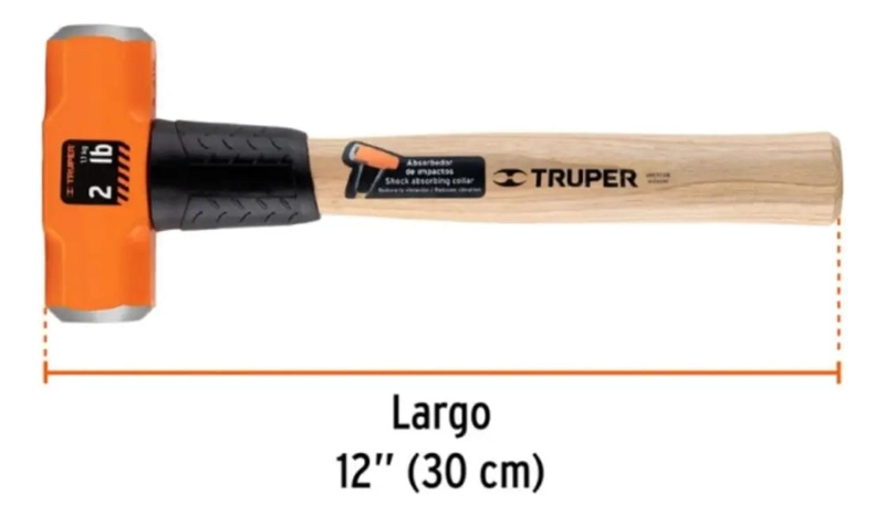 COMBO MARTILLO 2 LBS 30 CM ACERO Y MADERA - 3