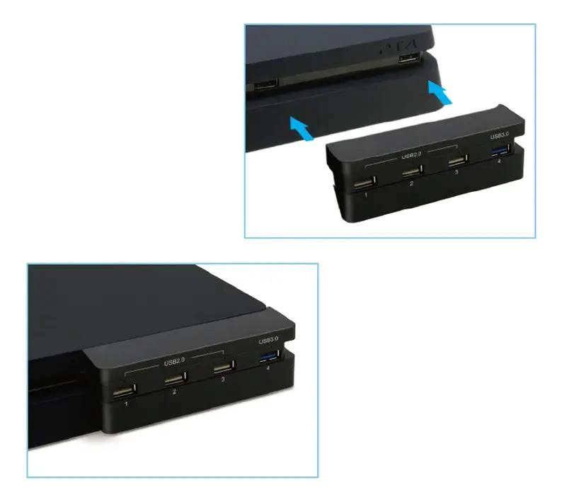 CONCENTRADOR USB 4 PUERTOS PARA CONSOLAS PS4 SLIM - 5
