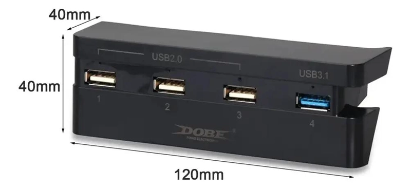 CONCENTRADOR USB 4 PUERTOS PARA CONSOLAS PS4 SLIM - 6