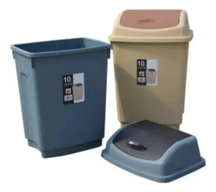 BASURERO DE PLASTICO PARA OFICINA Y COCINA 50 LITROS CON TAPA - 1