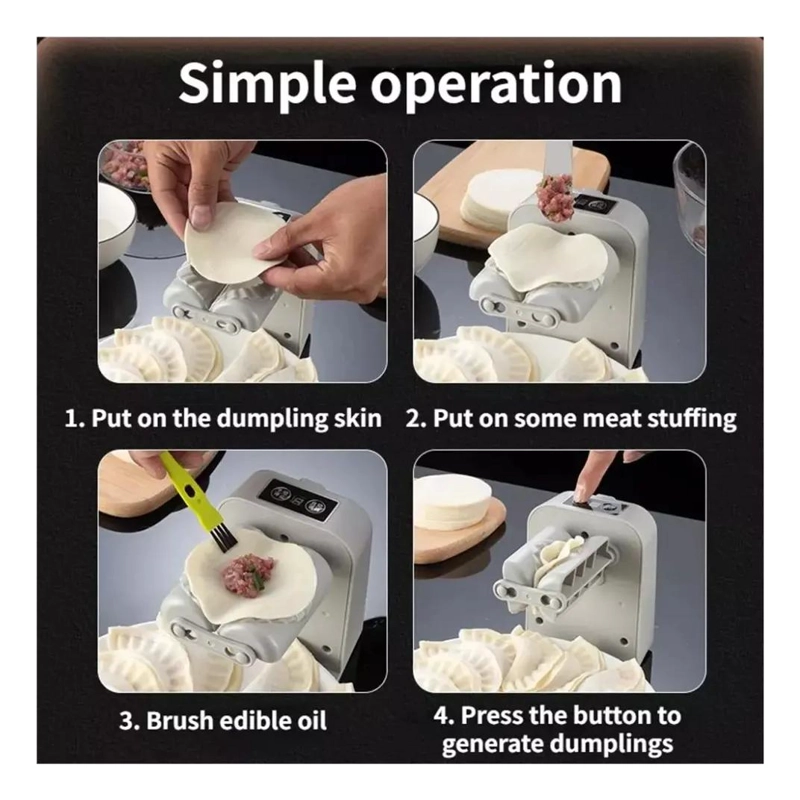 MAQUINA ELE CTRICA AUTOMATICA PARA MOLDEAR GYOZAS Y DUMPLINGS EN CASA - 3