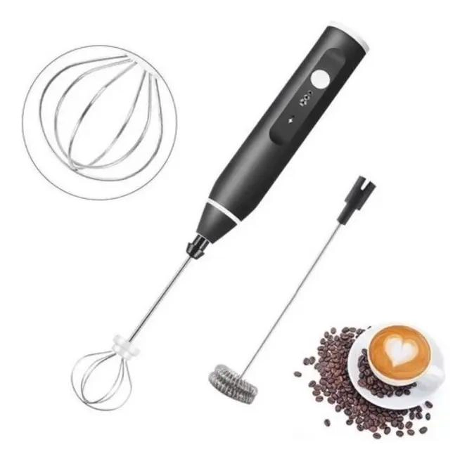 BATIDOR ELE CTRICO RECARGABLE DE LECHE CON CABEZAL ACERO INOXIDABLE Y DOBLE SET - 2