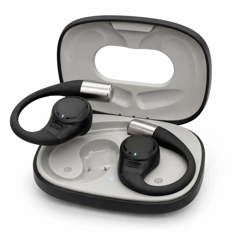 AUDIFONOS INALAMBRICOS OPEN-EAR BLUETOOTH 5.4 IPX4 COLOR NEGRO - 1