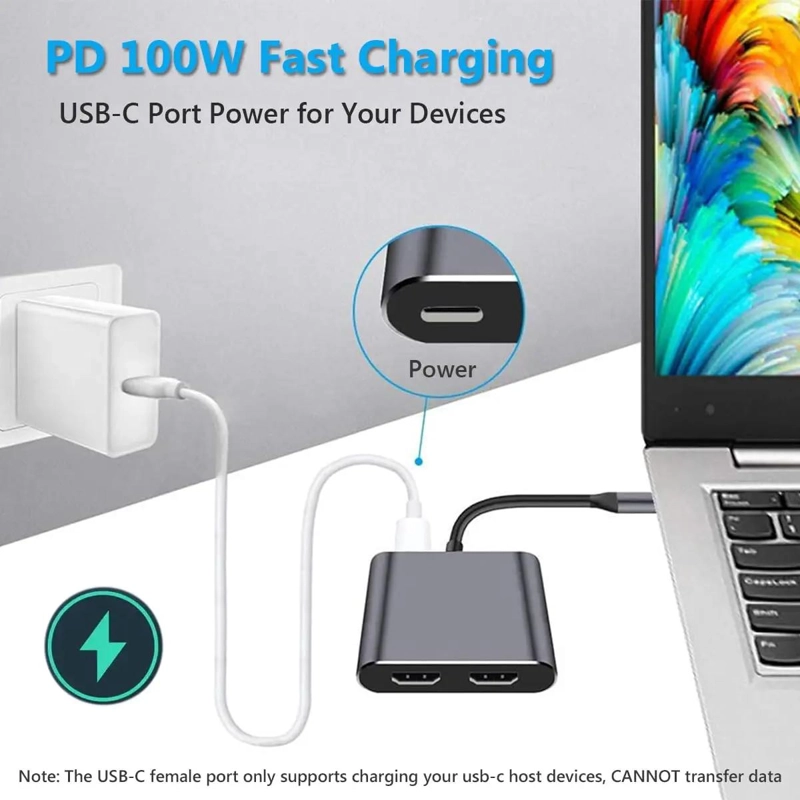 ADAPTADOR USB TIPO C A HDMI DUAL 4K CON USB 3.0 - 6
