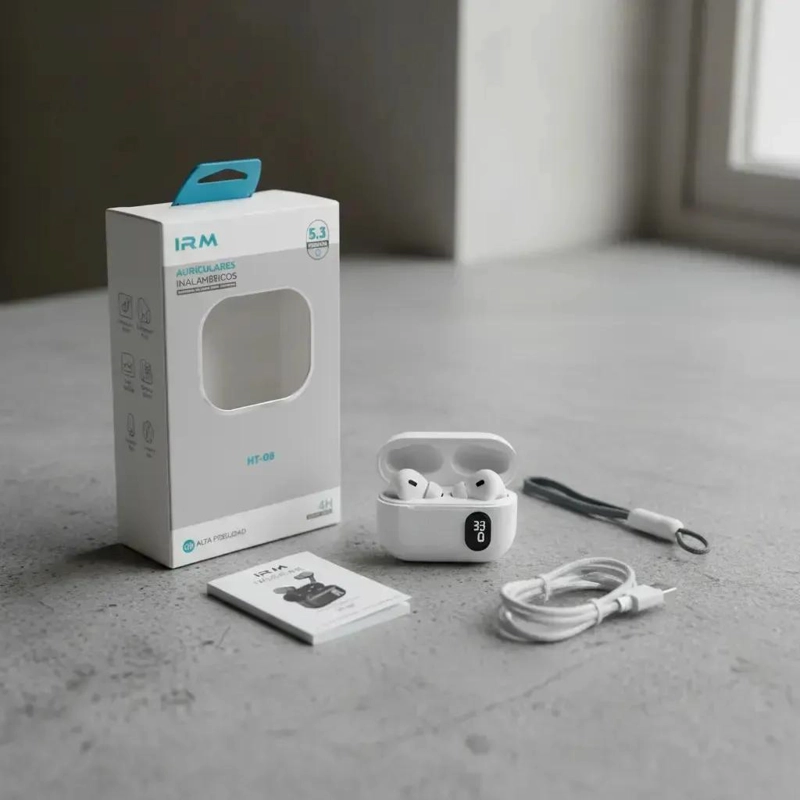 AUDIFONOS IN-EAR BLUETOOTH 5.3 CON ESTUCHE DE CARGA Y MICROFONO - 4